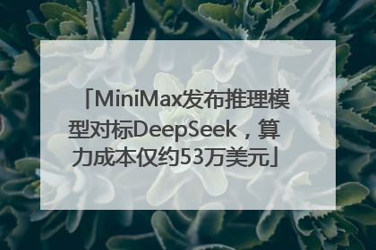 MiniMax发布推理模型对标DeepSeek，算力成本仅约53万美元